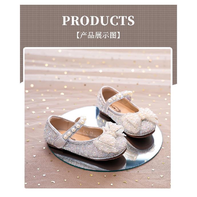 Girls Princess Shoes New Children's Single Shoes Leather Shoes Crystal Shoes Baby Dress Shoes Girls Soft Sole Spring and Autumn