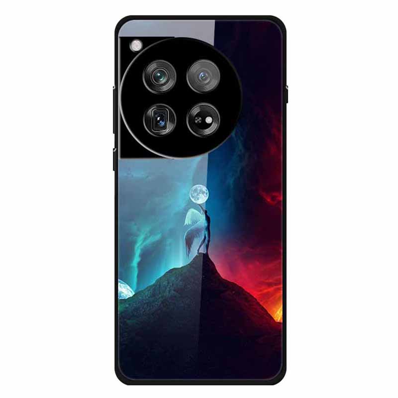

For OnePlus 12 5G Phone Case Pattern Printing Tempered Glass Shockproof Cover L