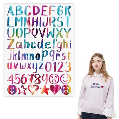 Tęczowe Litery Cyfry Naprasowanka A-Z 0-9 Koszulka Termoprasowanka Aplikowana DIY Naszywki Ubrania Naklejki Paski