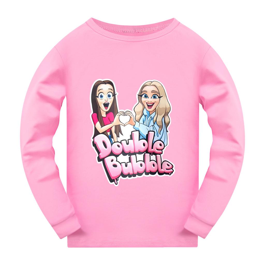 5634 Kinder Mädchen Langarm-T-Shirt mit doppeltem Blasenprint