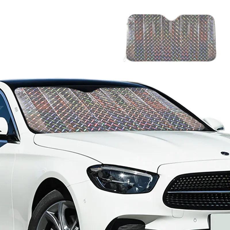 Car Laser Front Window Sun Shade Mat Pad Thick Laser Season Thermal Insulation Visor SUV Off-Road for Auto Styling Accessories