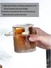 Heat-Resistant Double-Walled Glass Cup with Handle for Cold Drinks, Draft Beer, and Wine.