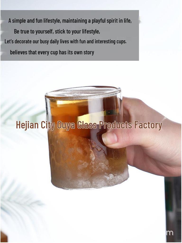 Heat-Resistant Double-Walled Glass Cup with Handle for Cold Drinks, Draft Beer, and Wine.