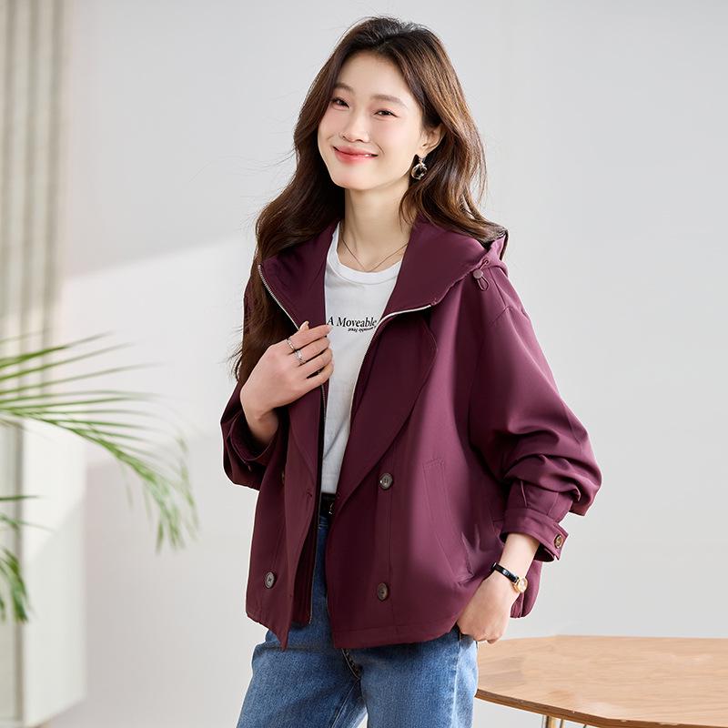 

2025 Женская Высококлассная Куртка с Капюшоном Питтит - Весенне-Осенний Повседневный Универсальный Стиль L1590 M90-115kg