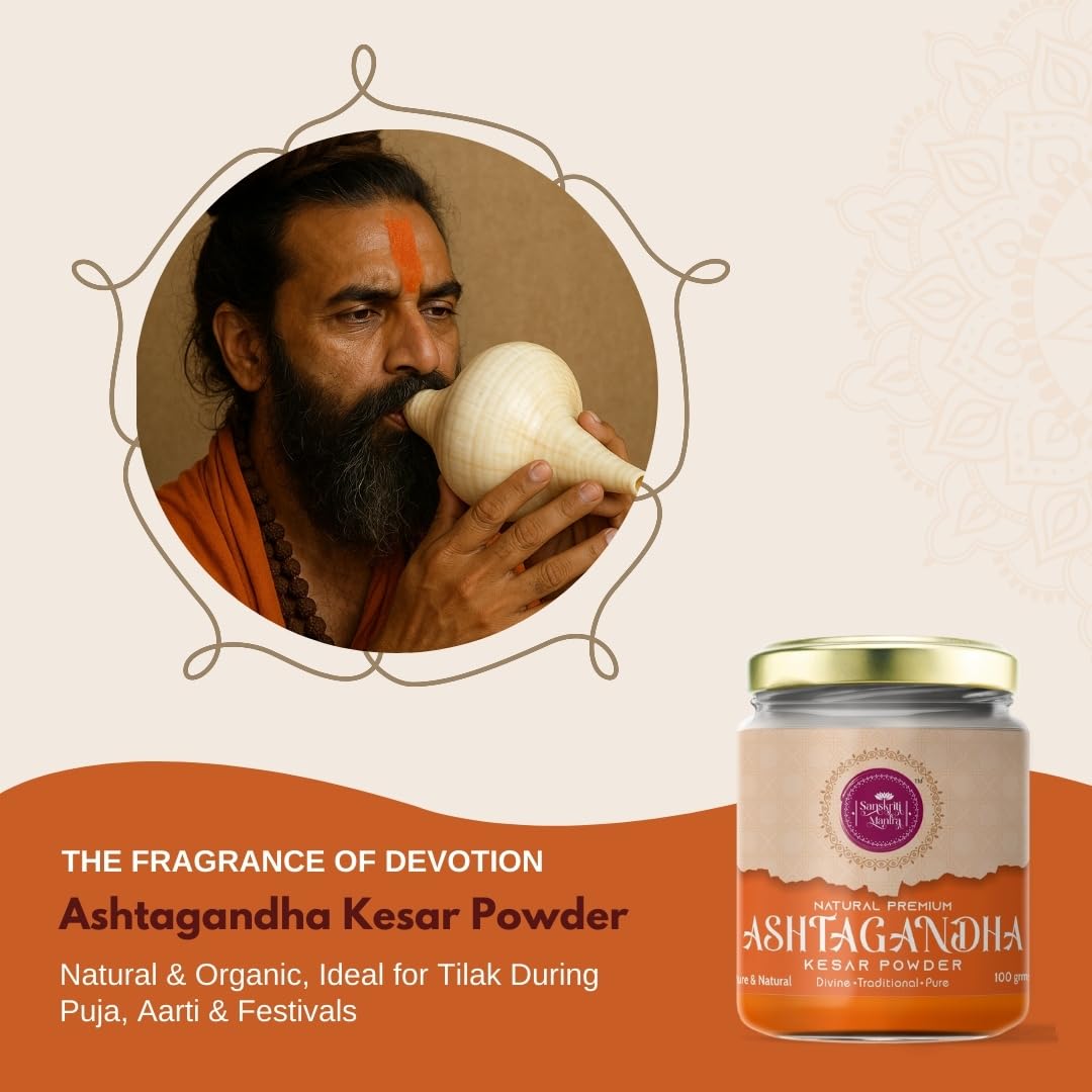 

Premium Ashtagandh Powder with Kesar 100g | Divine Herbal Powder for Pooja, Havan & Tilak | Pure, Aromatic & Traditional 100GM