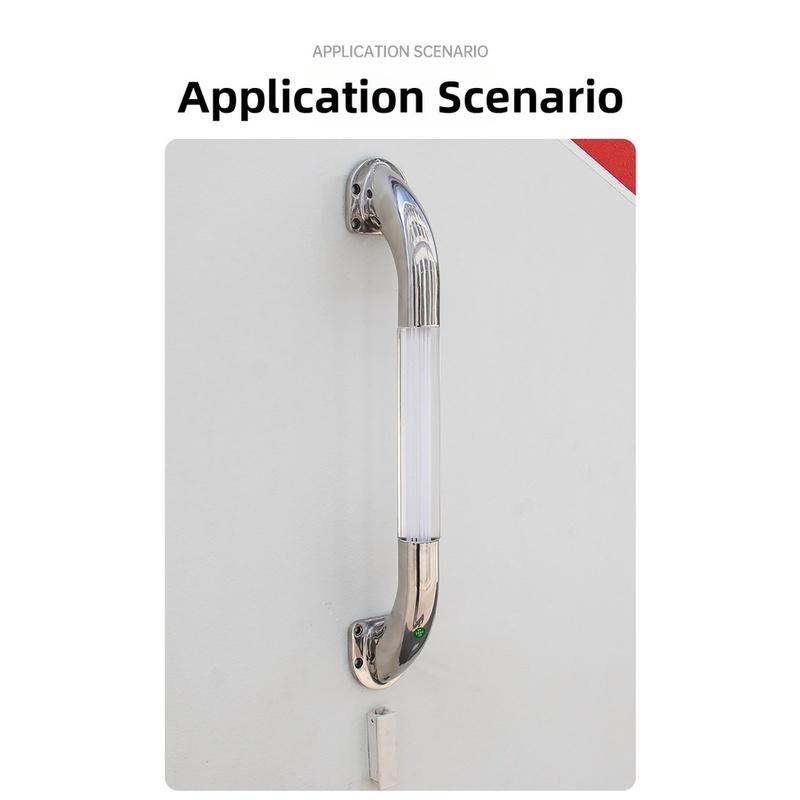 

Blue LED Handrail Stainless Steel for RV Boat Bathroom 304 Steel Material Ergonomic Design Support up to 200kg Short