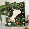 Cow Print Flannel Throw Blanket Heavyweight Reversible All-Season Soft & Durable Polyester, Non-Shedding Black & White