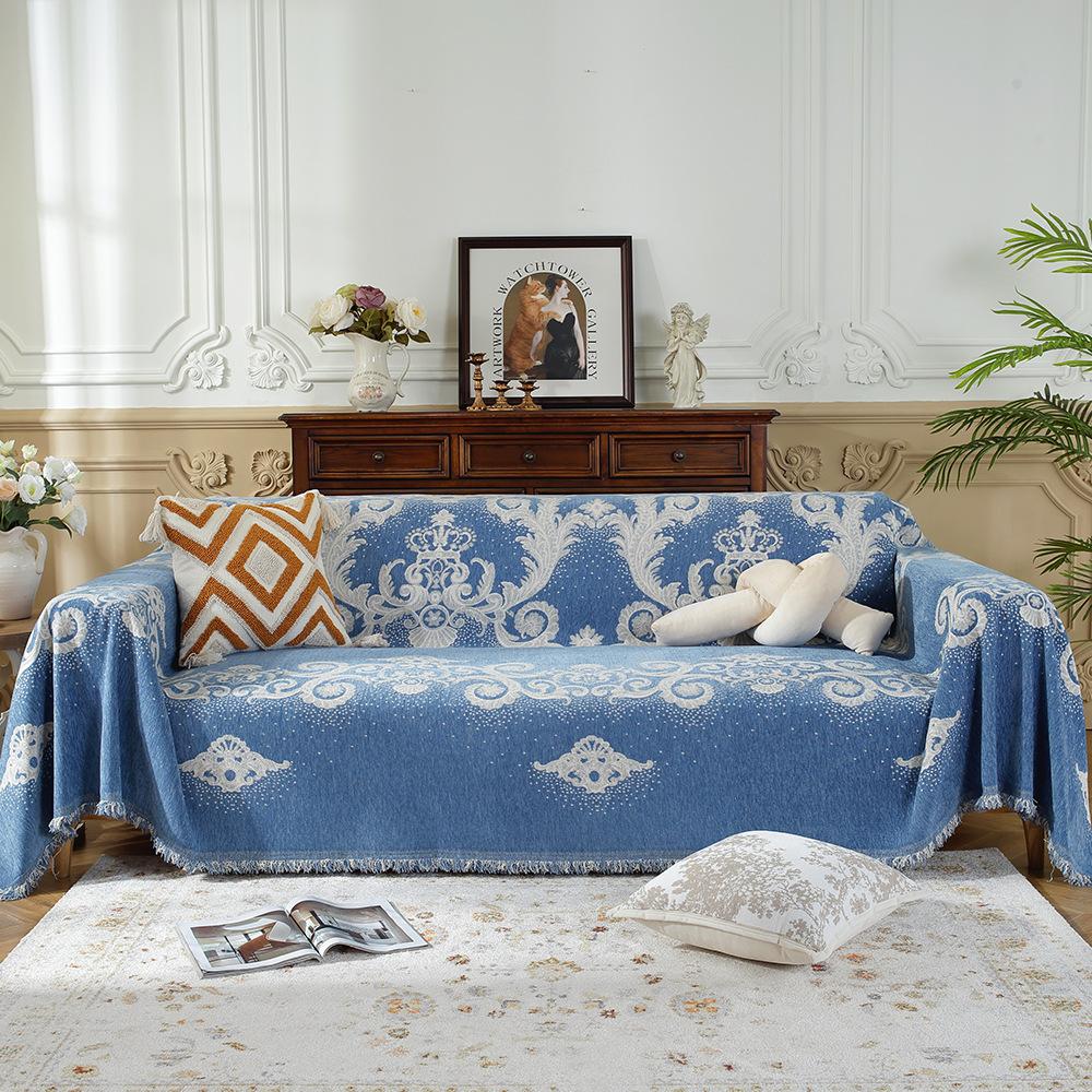 Fabric European Flower Sofa Cover Towel Four Seasons Universal Skin-Friendly Soft and Simple Non-Slip Sofa Cover Cushion