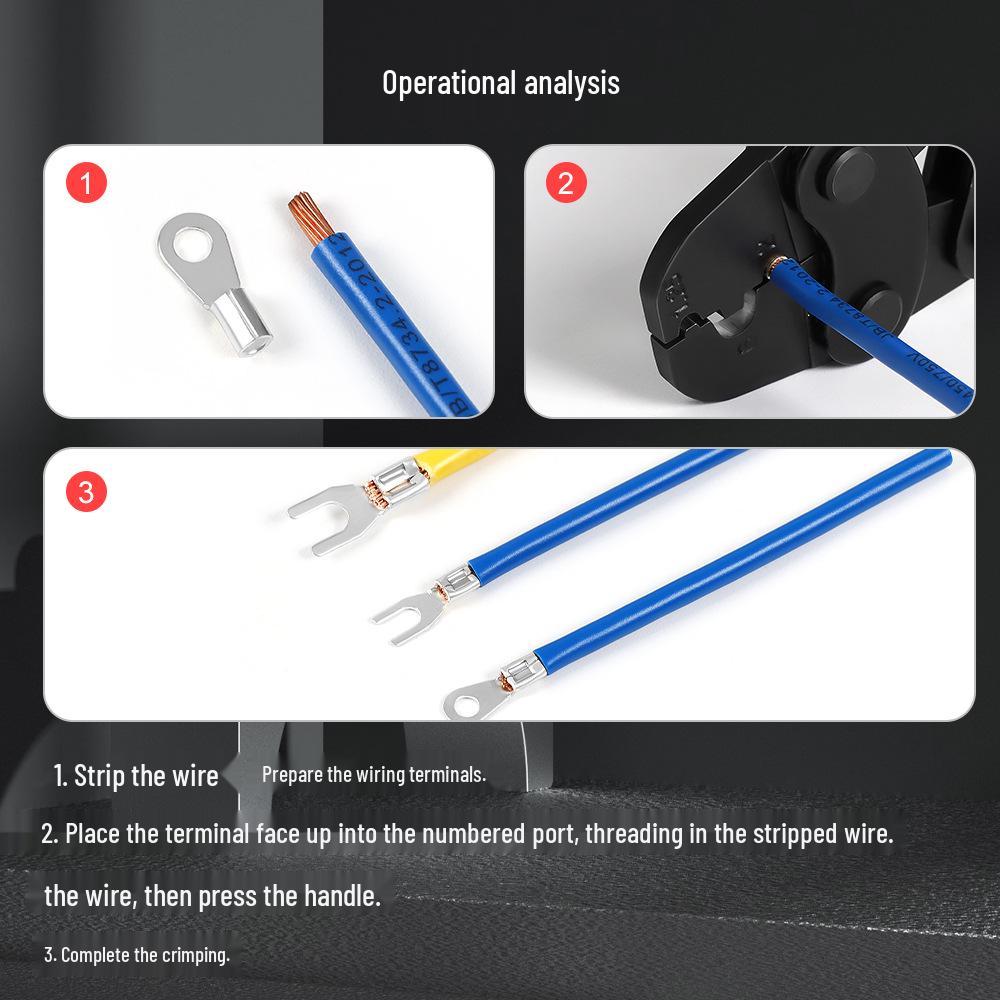 HS-1MA Imitation Shrimp Ratchet Terminal Crimping Pliers for Non-Insulated Terminals