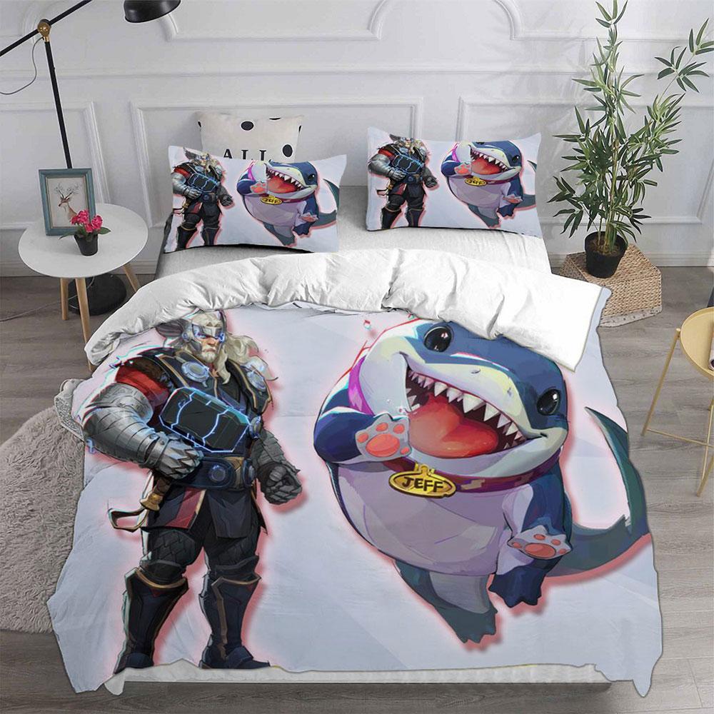 Jeff Shark Bedding Sets Quilt Bed Cover Comforter Duvet Cover Pillow Case 2-3 Pieces Sets Kids Adult Bedroom Decoration