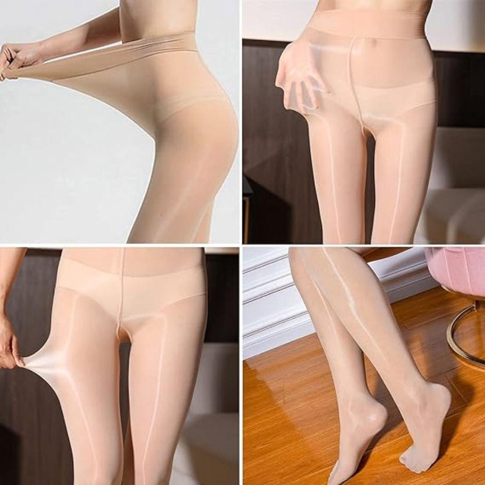 Oil Bright Shimmer Tights High Waist Shaping  Silk Stockings Fashion Shiny Oil Stockings  Girls