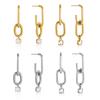 Stainless Steel Geometric Cubic Zirconia Drop Dangle Earrings for Women Autumn Winter Style Daily Wear Fashion Jewelry