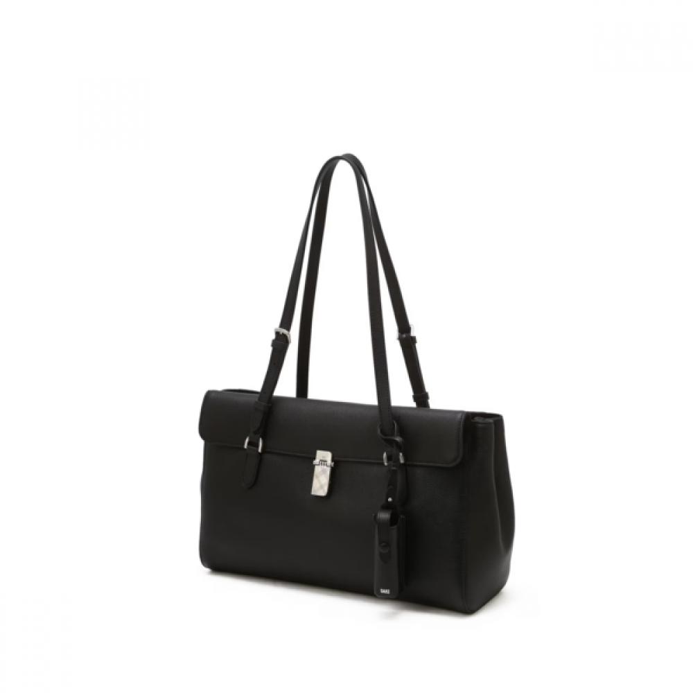 Daks Black Cowhide Buckle Decorated Shoulder Bag Dcba6f160bk