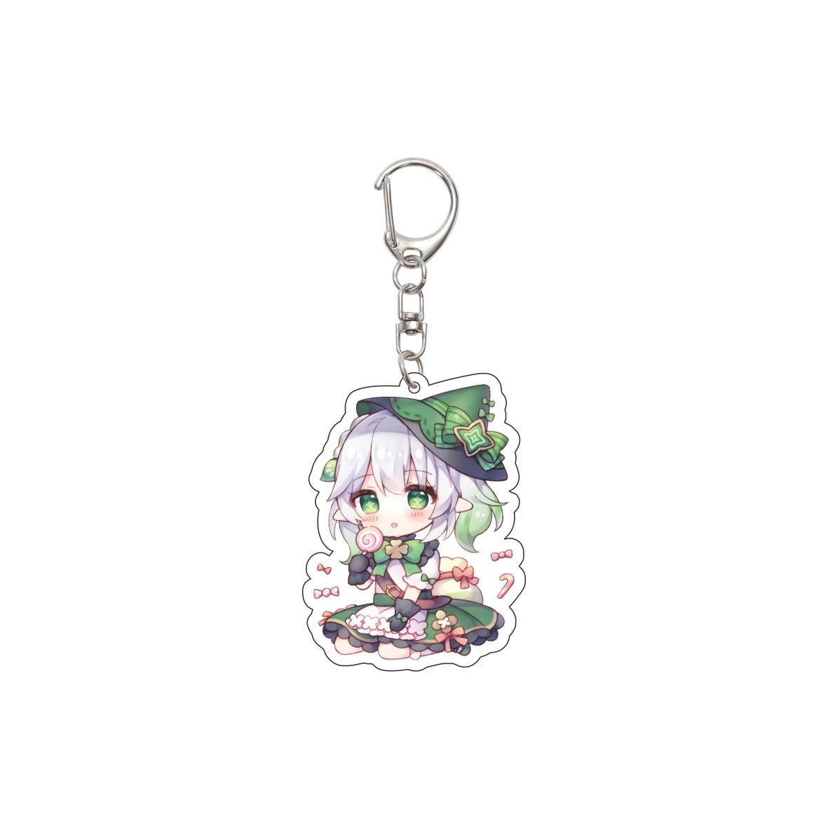 

55MM Anime Genshin Impact Keychain Nahida/Buer/Lesser Lord Kusanali Key Chain Acrylic Model Plate Christmas Gifts 55mm