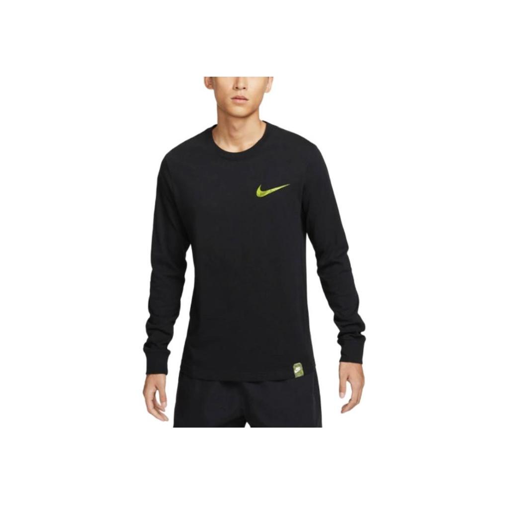 Nike Letter Logo Pattern Round Neck Long Sleeve T-Shirt Men Tops Black FZ7957-010