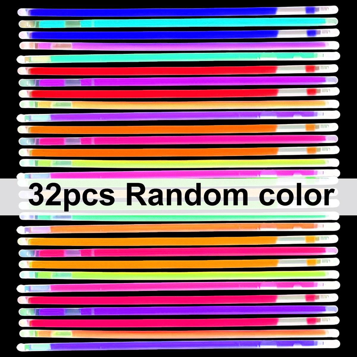 

32/64pcs 8inch Colorful Glow Sticks with Connectors - Bulk Fluorescent Vibrant Party Supplies & Favors ZSY
