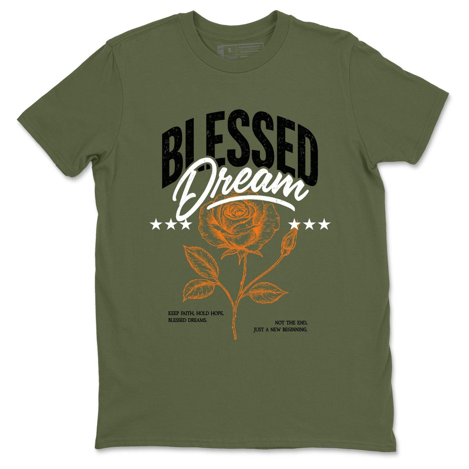 Blessed Dream Graphic Tee - Olive Streetwear Shirt 3XL