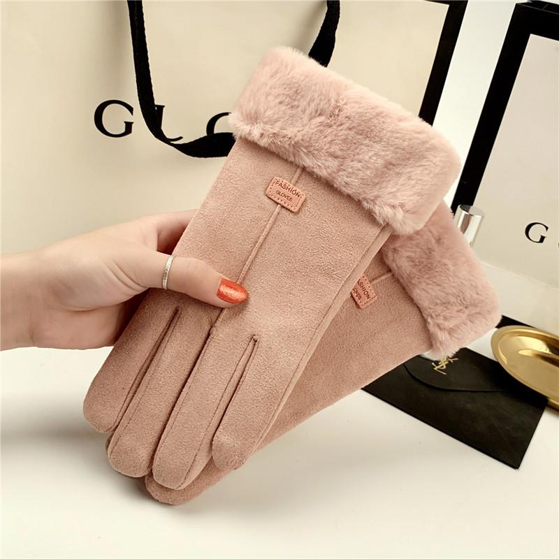 Winter Gloves Ladies Thickened Warm Fleece