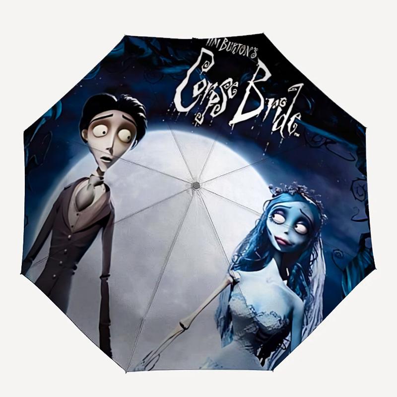

1pc Corpse BrideTim Burton 8-Ribs Sturdy Frame, Automatic Open/Close, Durable & Colorful Ideal for Beach, Travel, And All Seasons10100