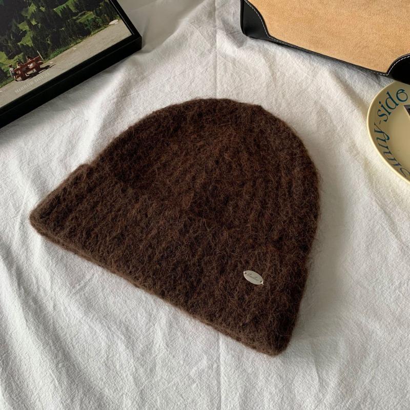 Winter sweet pet! Super white milk blue knitted wool hat couple style big head for face small warm cold hat