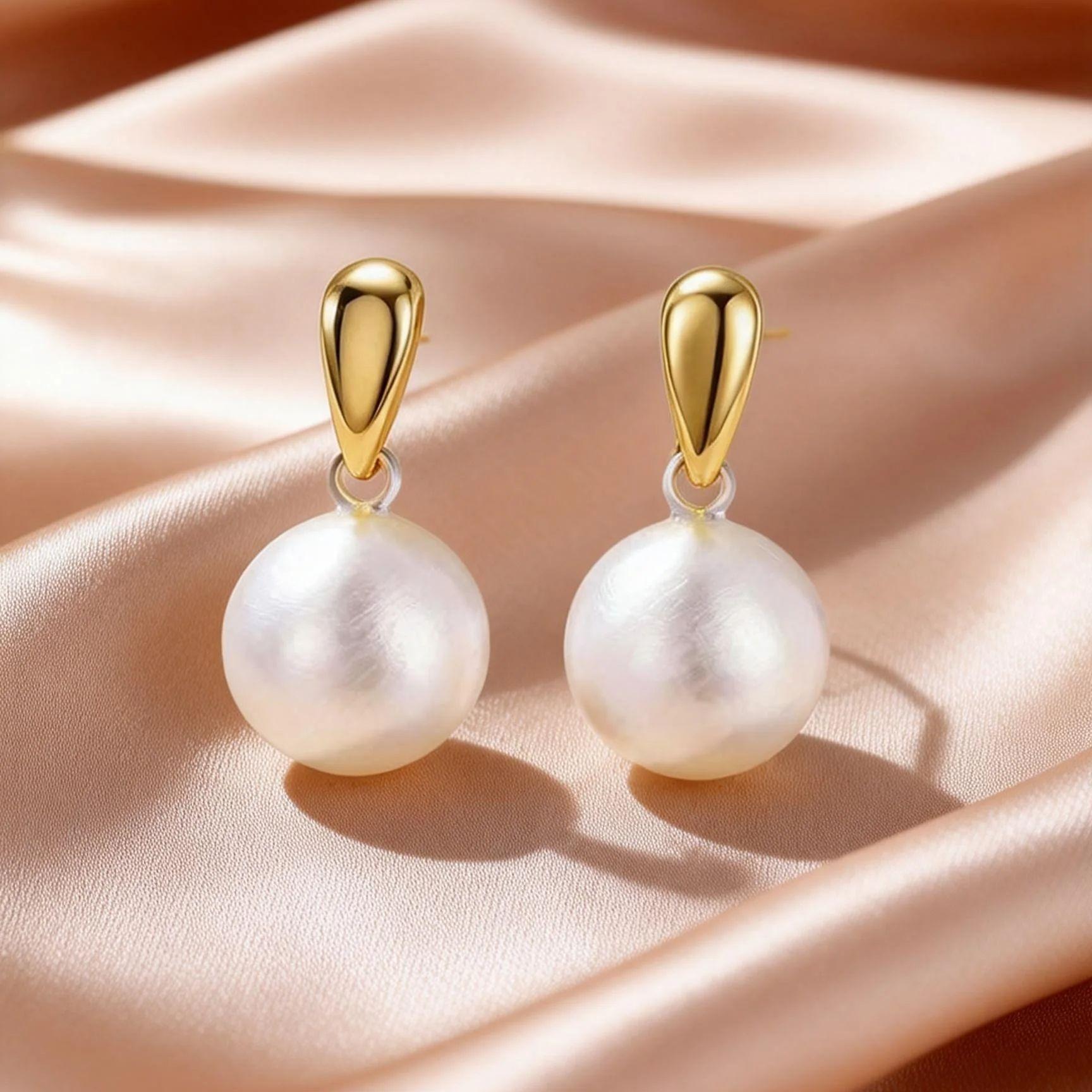 

Minimalist Elegant Brushed Ball Pendant Stud Earrings for Women High Quality Fashion Korean Jewelry Versatile Daily Jewelry Gift