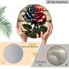 2D Flat, 1pc Round Rustic Farmhouse Aluminum Wall Art - Patriotic Red White & Blue Rose Design with Vintage American Flag-Inspired Stars & Stripes