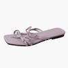 Stylish and simple versatile strap bow with open-toed cool slippers women's 2025 summer new flat-bottomed slippers