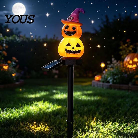 Waterproof Garden Stakes Halloween Solar Pumpkin Light, Ghost Stake Decorative Porch Lights LED Pathway Light for Yard Patio Lawn Decor Autumn