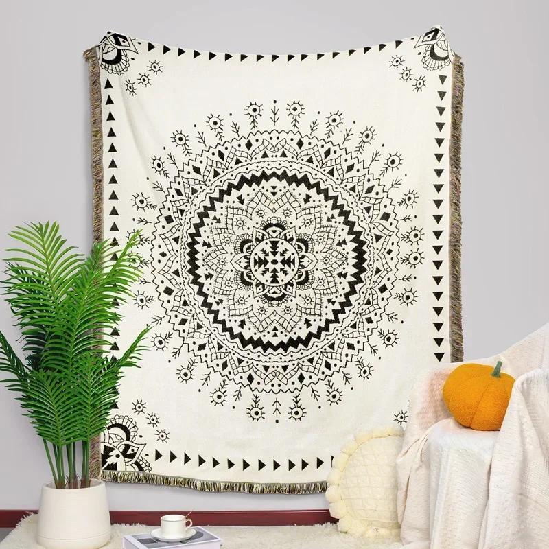 Jacquard Sofa Towel Multi Size Multiple Thickening Outdoor Picnic Mats Multipurpose Tassel Soft Comfort Cover Cloth Blanket