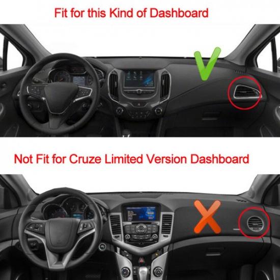 Car Inner Dash Mat Dashboard Cover Carpet 2 Layers For Chevrolet Cruze 2016-