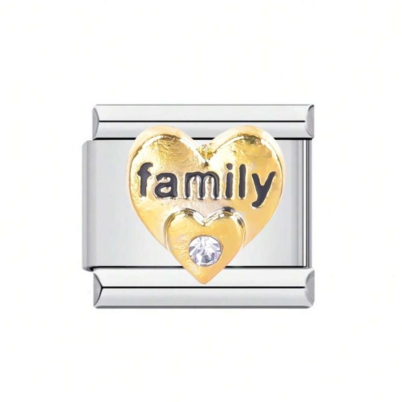 Stylish Heart Letter Bracelet Modular Elements In Stainless Steel Designed For Fashion Enthusiasts And DIY Lovers