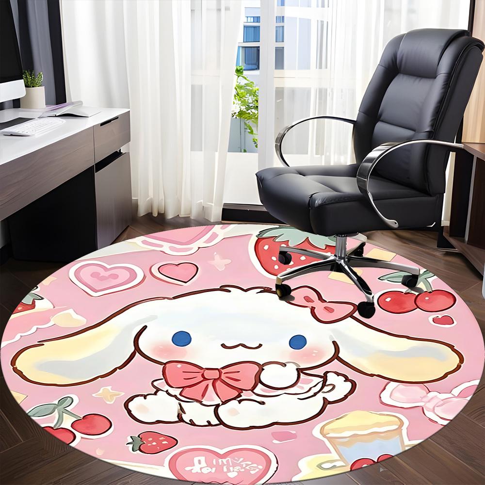 1pc Cinnamoroll Chair Carpet for Office Non-Slip, Soft & Comfortable, Carpet for Office, Gaming, Lightweight Round Floor Mat Yy251021027