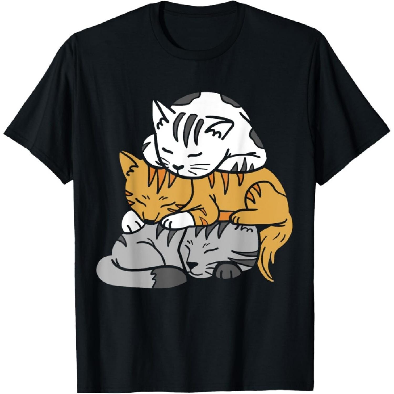 

Cats Pile Cat Meowtain Kawaii Neko T-Shirt XXXXXL чорний