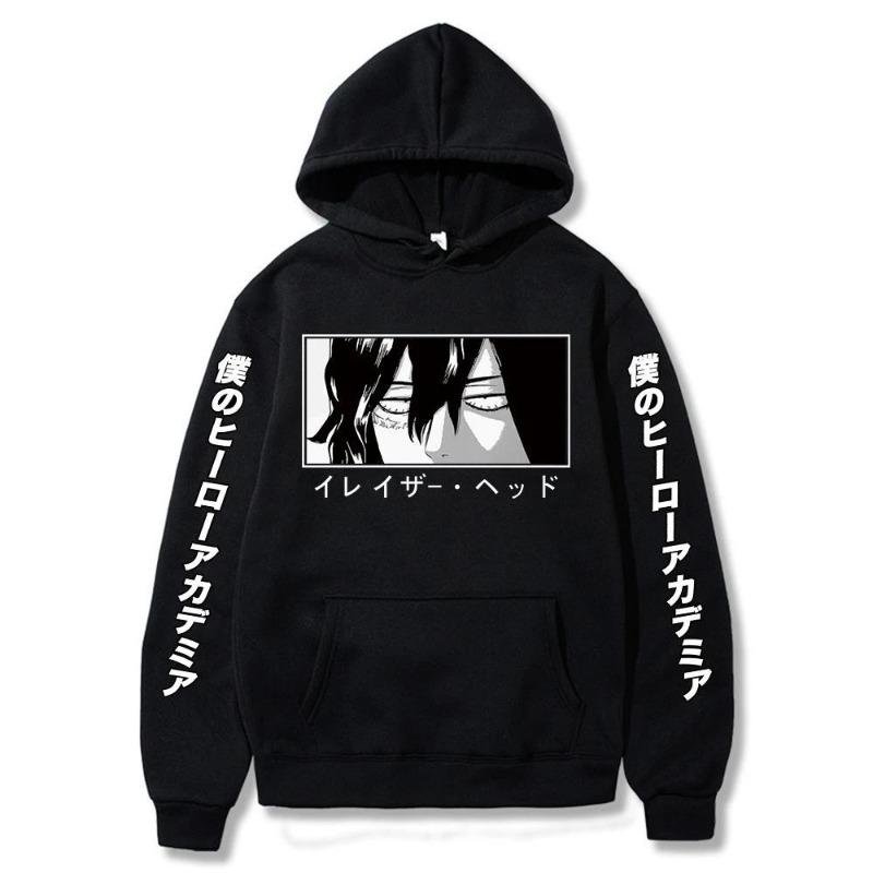 My Hero Academia Aizawa Shota Eyes Cute Anime Printed Hoodie New Men Long Sleeve Sweatshirts Women Streetwear Sudaderas
