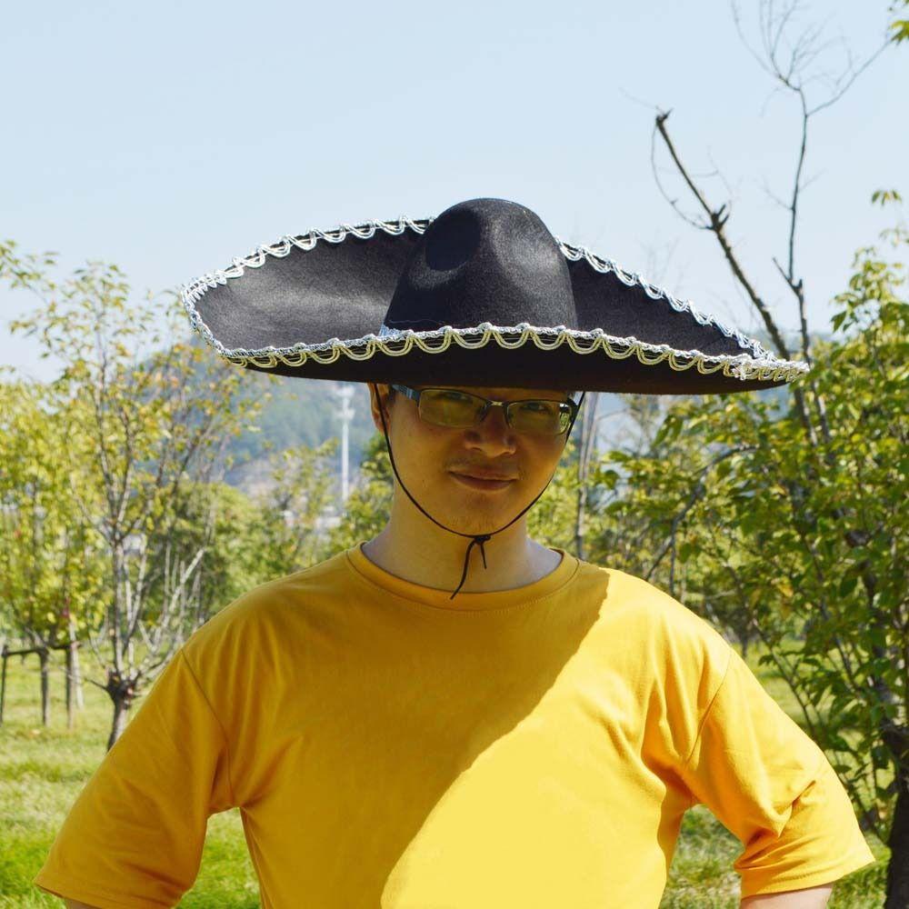 Rolled up Brim Mexico Hat Large Sun Hat Mexican Caps Beach Hats Sombrero Hat  Costume Accessories