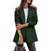 Women's  Work Casual Long Sleeve V-Neck Single Button Solid Color Coat
