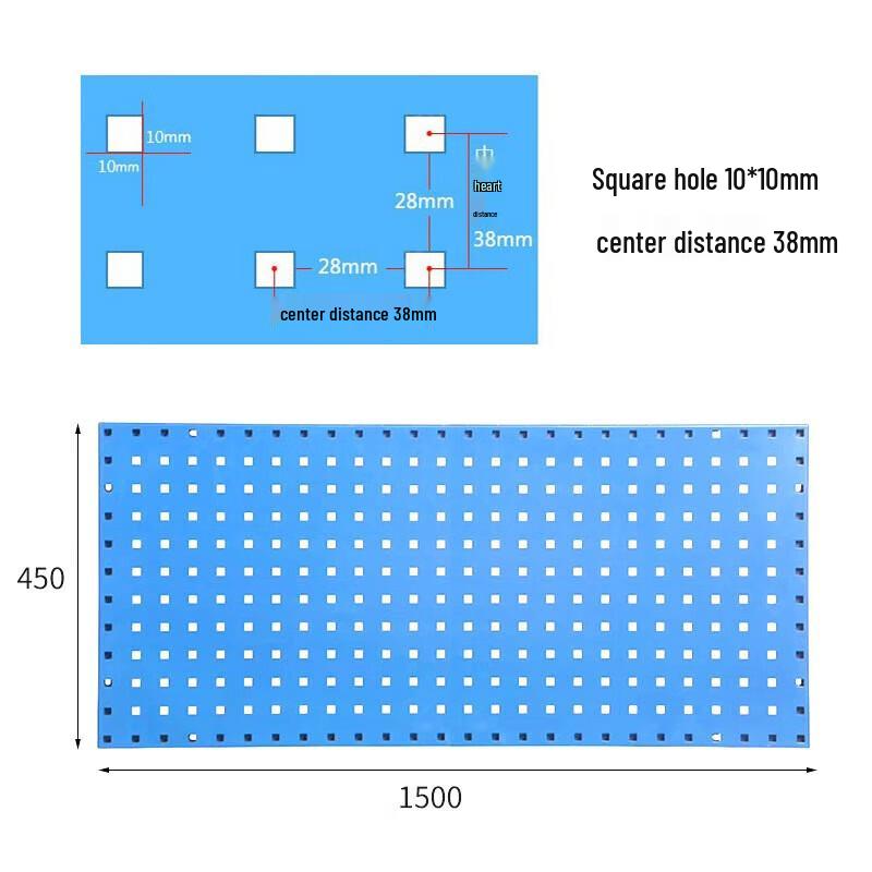 WEZHO Thickened Square Hole Metal Pegboard