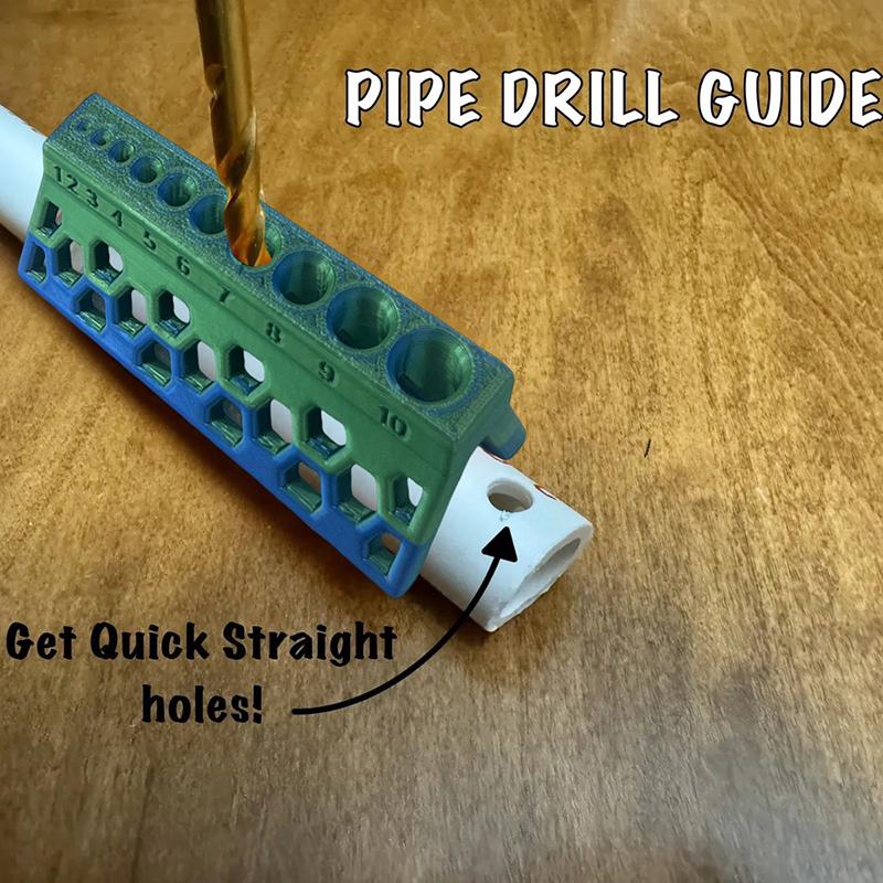 

Pipe Drilling Guide Pipe Drill Jig For Cylinders & Pipes Guide Centers The Drill Bit On The Cylinder 3D Printed For 1/32-3/8
