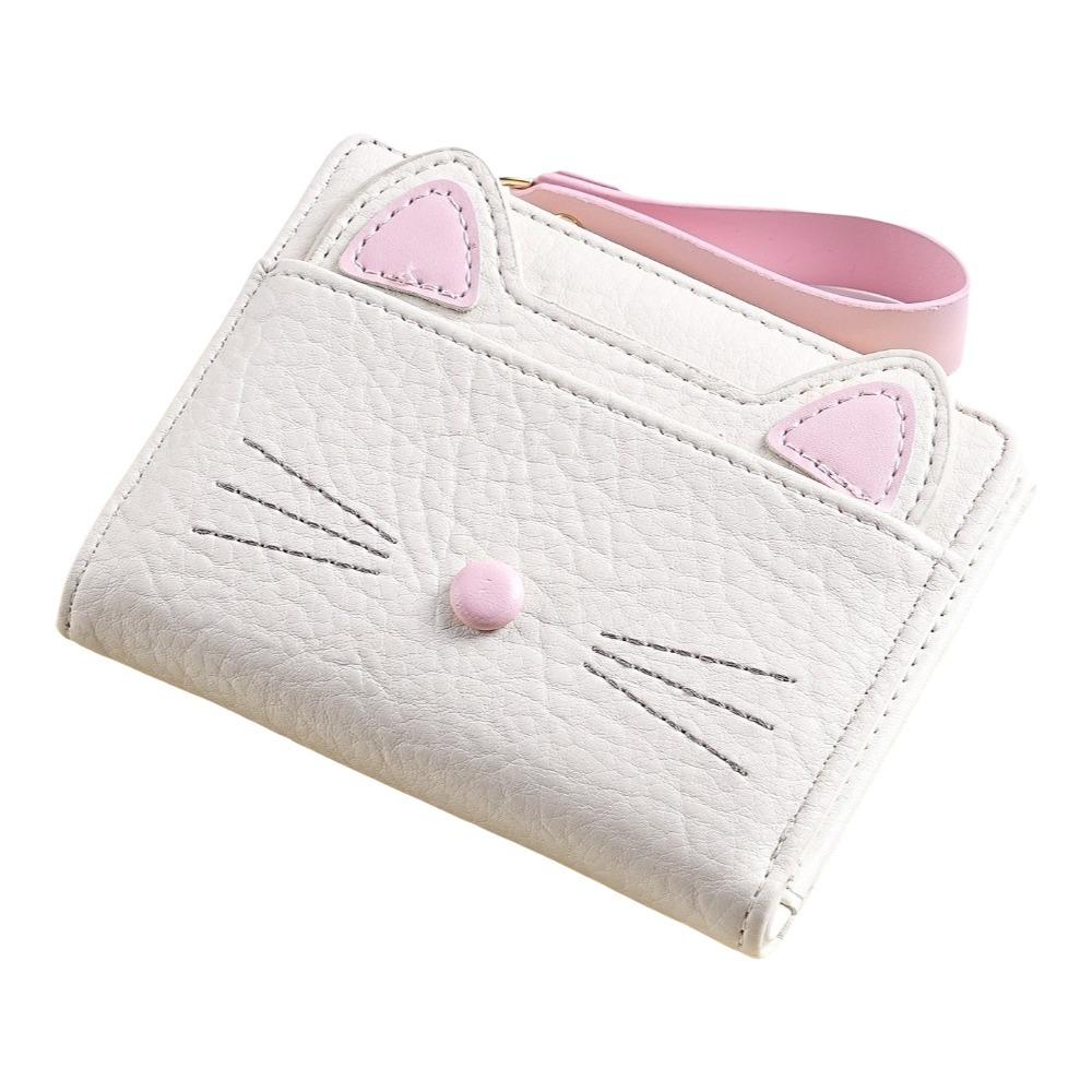 Multi Card Position Cat Wallet Zipper Student Card Coin Purse Portable Cartoon Wallet  Girls