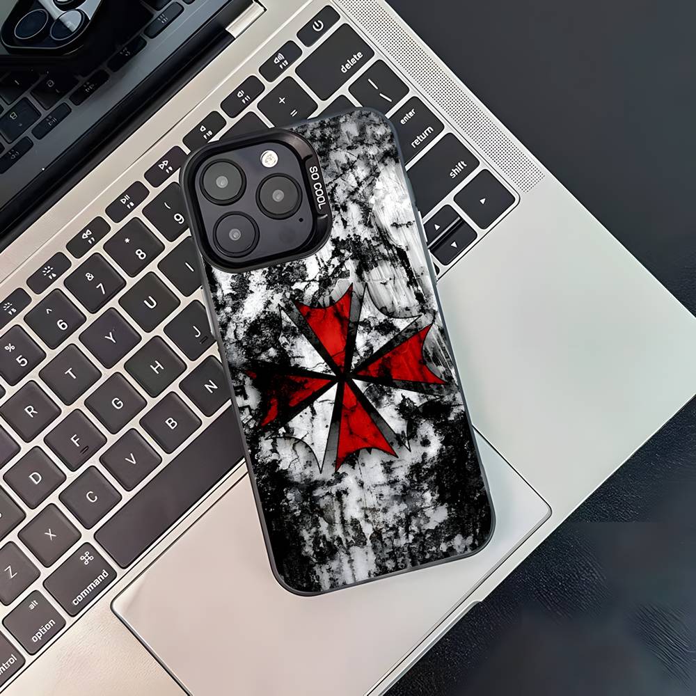 U-Umbrella Corporation Handyhülle Für iPhone 17,16,15,14,13,12,11,Pro,XS,Max,Plus,Mini,SE4,E Schwarz Matt Stoßfeste Hülle