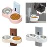 Large Capacity Cats Feeding Bowl Wall Mounted Watering Double Bowl Space Saving