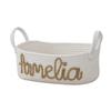 Tabletop Nordic Style Cotton Storage Basket Foldable Storage Baskets With Handles Rope Wrapped Letter Storage Basket