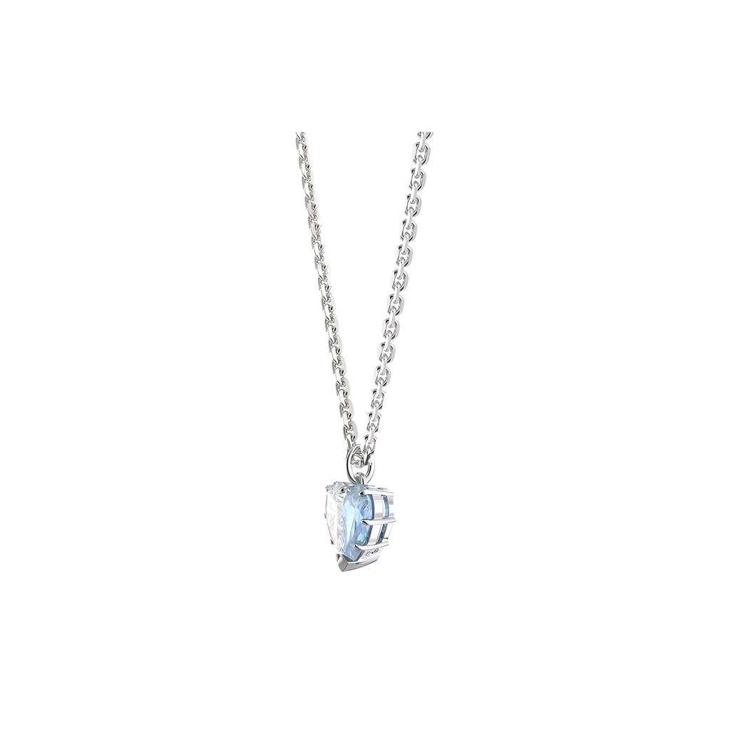 Swarovski Gema 520 Symmetrical Heart Cubic Zirconia Rhodium Plated Necklace Women necklace Blue 5653008