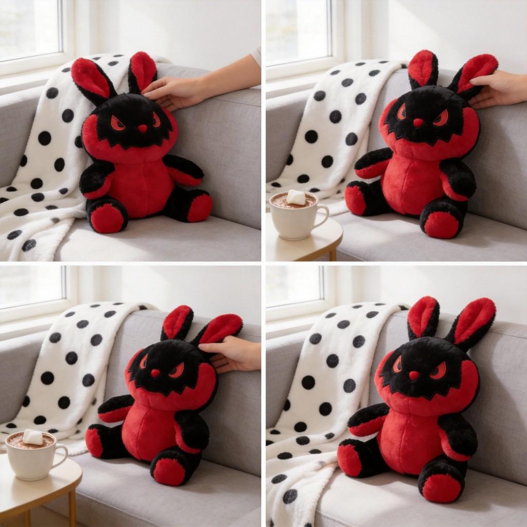 Plush Halloween Bunny Toy With Pp Cotton Filling For Kids And Holiday Decor