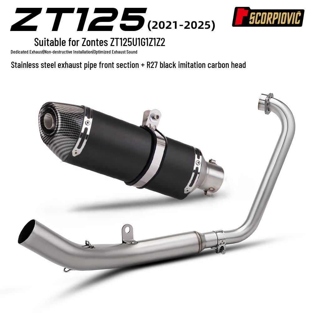 Compatible Exhaust System for Zongshen Qidian ZT125 U1 G1 Z1 Z2 - Complete Set