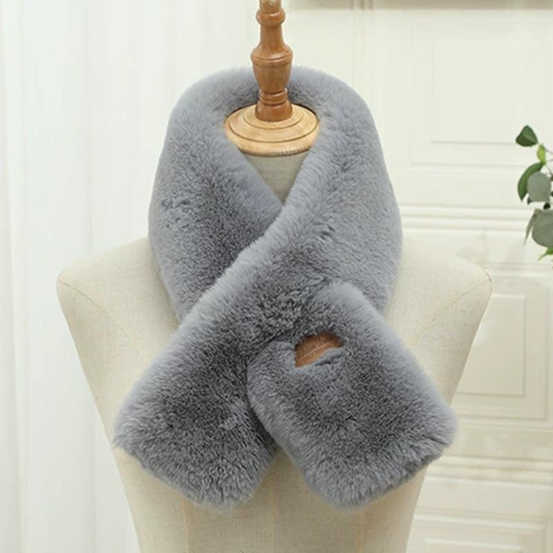 New Mao Mao collar scarf winter women's warm imitation Rex rabbit plush scarf neck protection cute neck cover