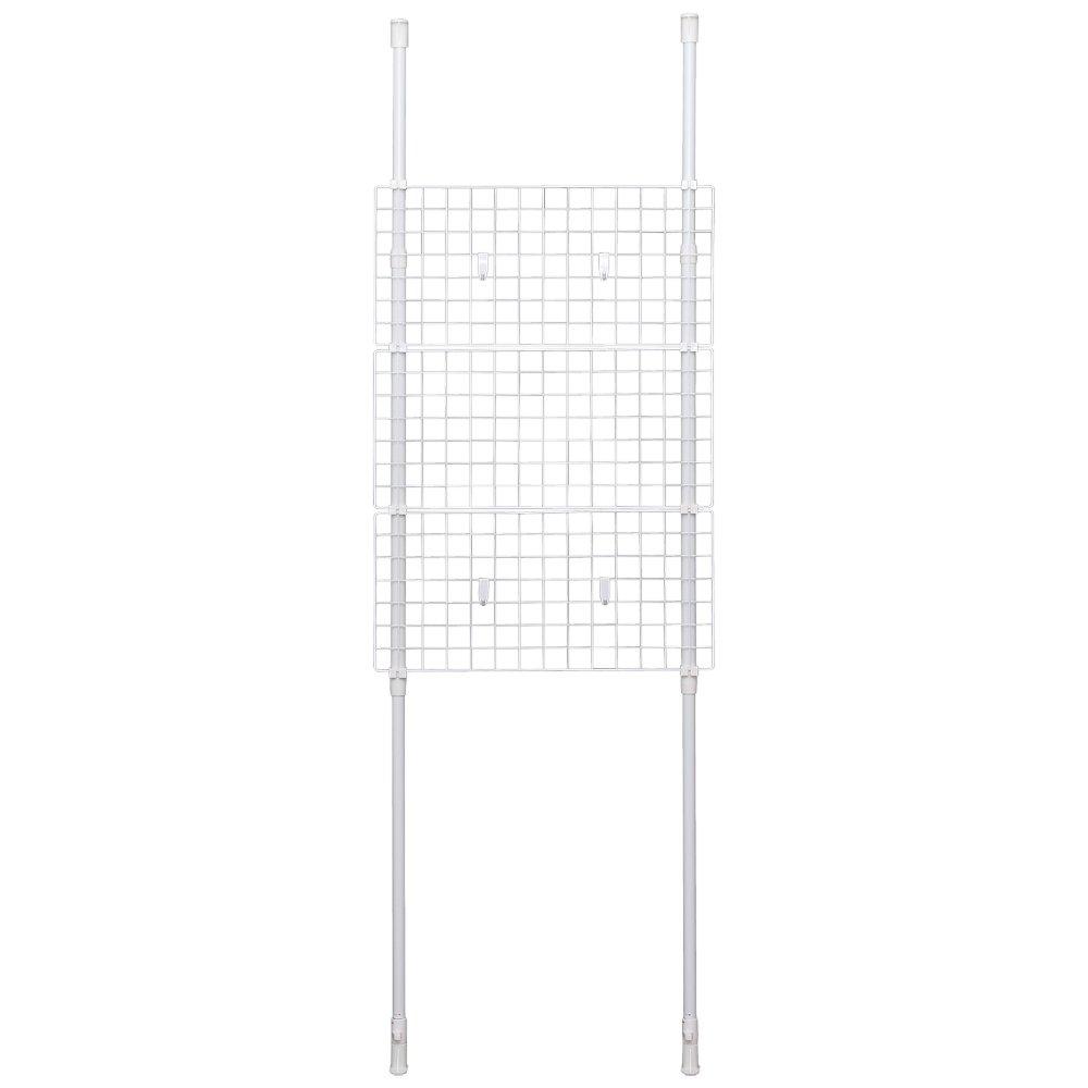 Iris Ohyama Tension Shelf, Tension Rod, Expandable Shelf, Room Divider, 70cm Wide X 6cm Deep X 200-270cm High, White, 70cm