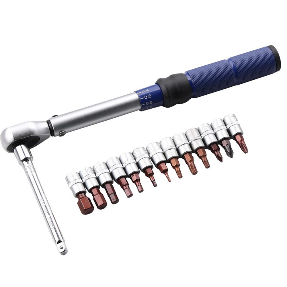 

1 Set 1/4 Inch Car Cycling Torque Wrench Set 15 Piece Chrome Vanadium Steel Precision Car Repair Tools Accessories