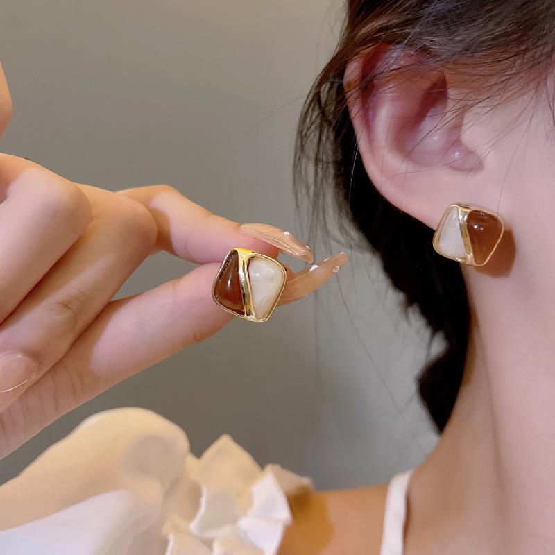 

Серьги-пусеты Maillard Coffee Tone из серебра 925 пробы в форме геометрического сердца для женщин E5827 золотой