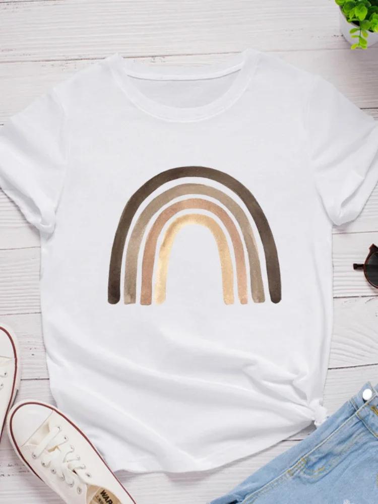 Rainbow Bridge Print Women T Shirt Short Sleeve O Neck Loose Women Tshirt Ladies Tee Shirt Tops Clothes Camisetas Mujer